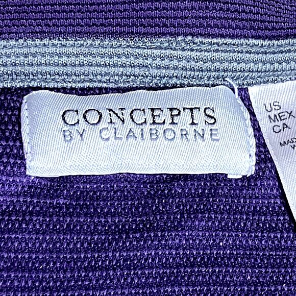 Concepts by Claiborne Vtg T-Shirt Ribbed Purple XL Men Soft - Picture 4 of 10